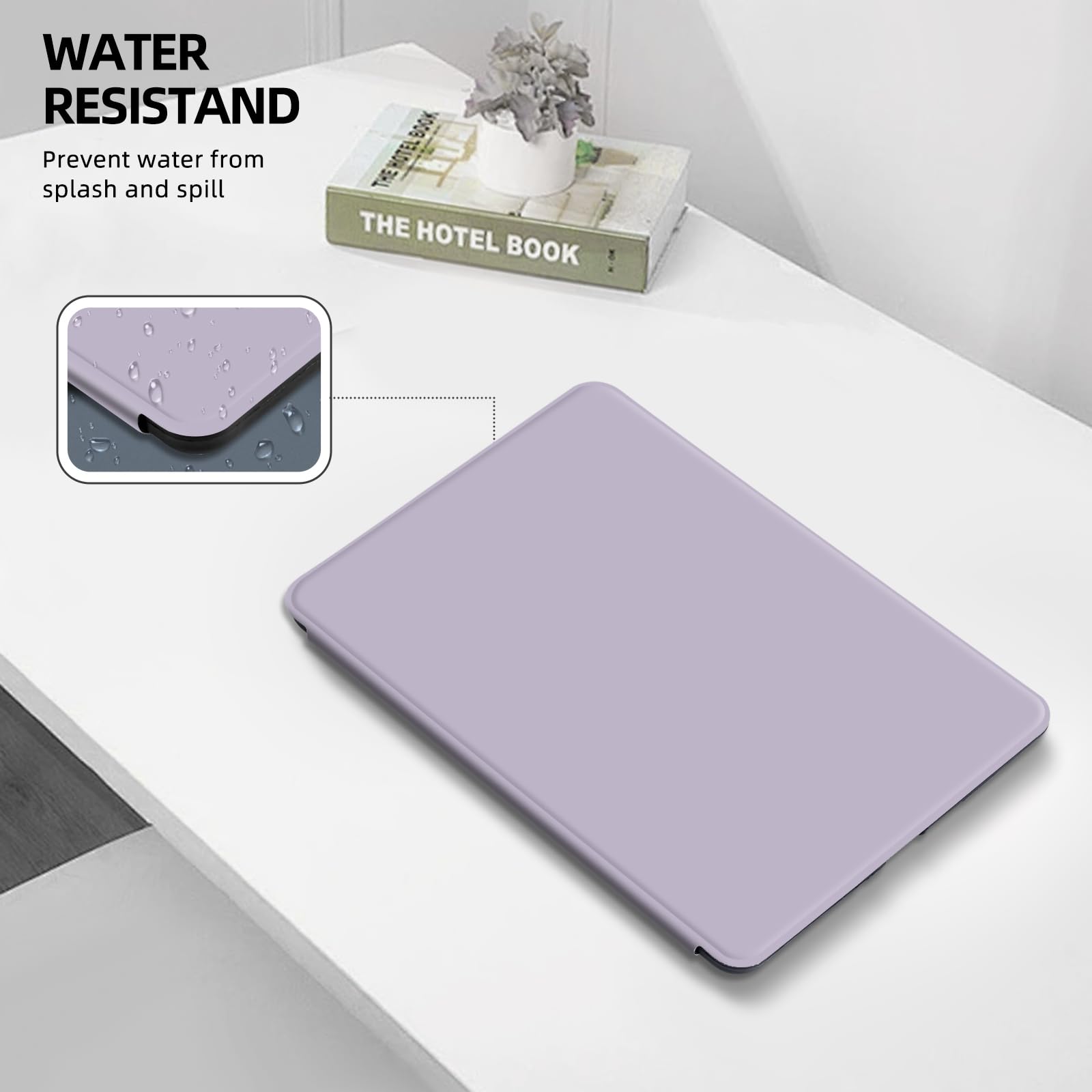MOROCK Schutzhülle für Kindle Paperwhite 10. Generation 2018 (Modell Nr. PQ94WIF), schlankes Design, leichtes PU-Leder mit Handschlaufe, automatische Wake-/Sleep-Hülle für Amazon E-Reader, Hellviolett