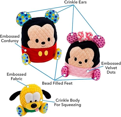 Miniatura 2 de Disney Store - Juego de peluche oficial de Mickey Mouse & Friends - Juguete multifuncional para aprendizaje táctil y juego, perfecto para