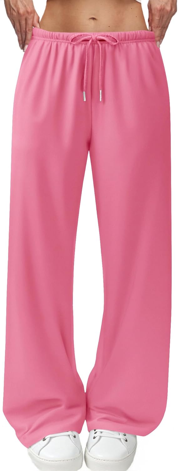 Wide Leg Sweatpants for Women High Waisted Baggy Sweat Track Pants Drawstring Casual Lounge Pants with Pockets