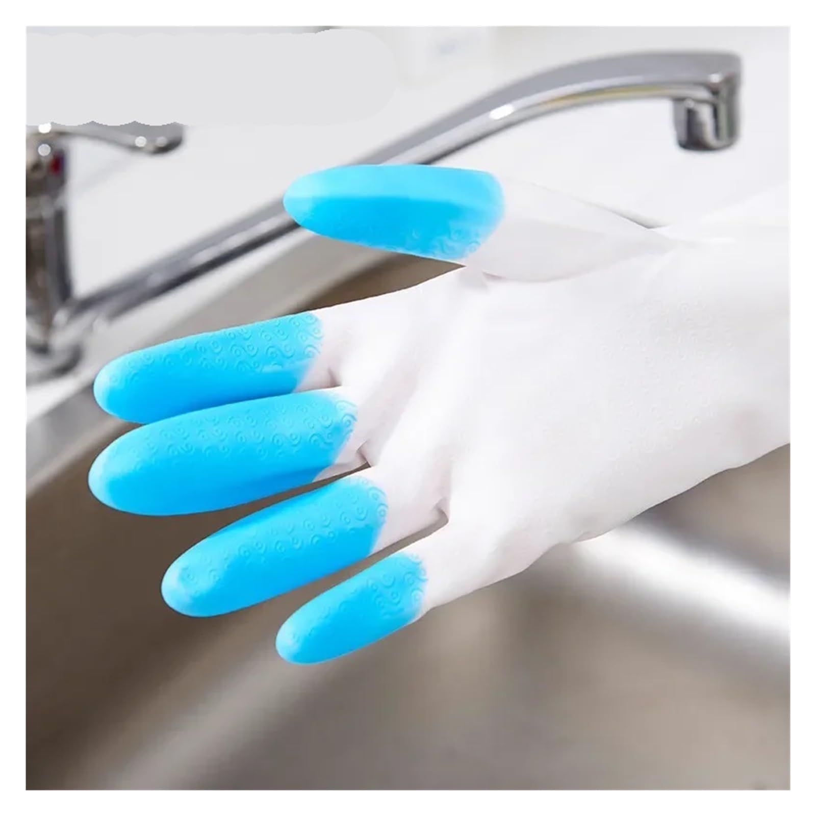 Guantes De Limpieza Guantes Impermeables duraderos for Cocina, Guantes de Limpieza for tareas domésticas, Guantes de Goma Finos Antideslizantes(Green)