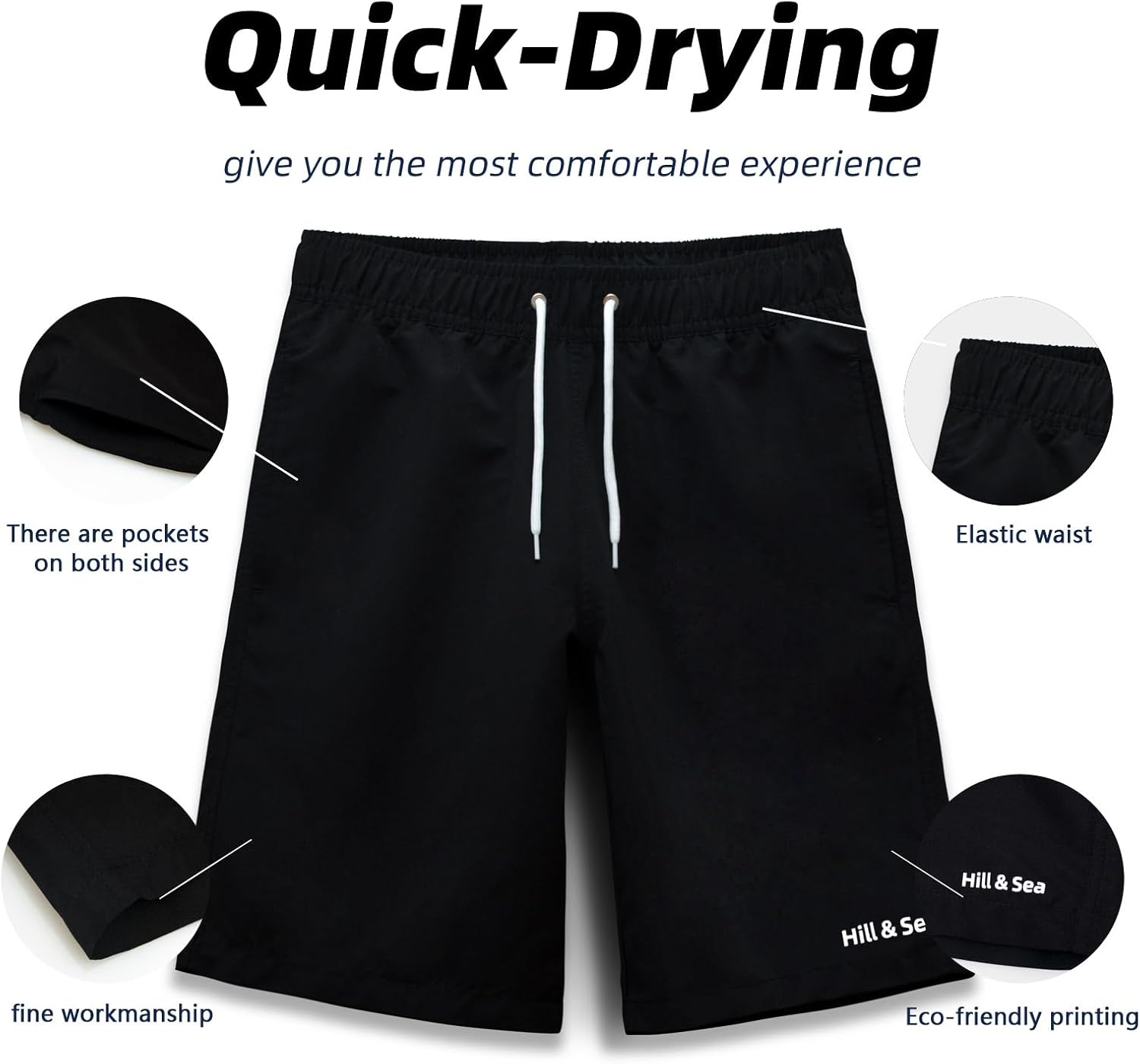 MEILONGER Boys Swim Trunks 2 in 1 Bathing Suits for Kids Quick Dry Board Shorts Swimming Swimwear with Compression Liner - Image 3