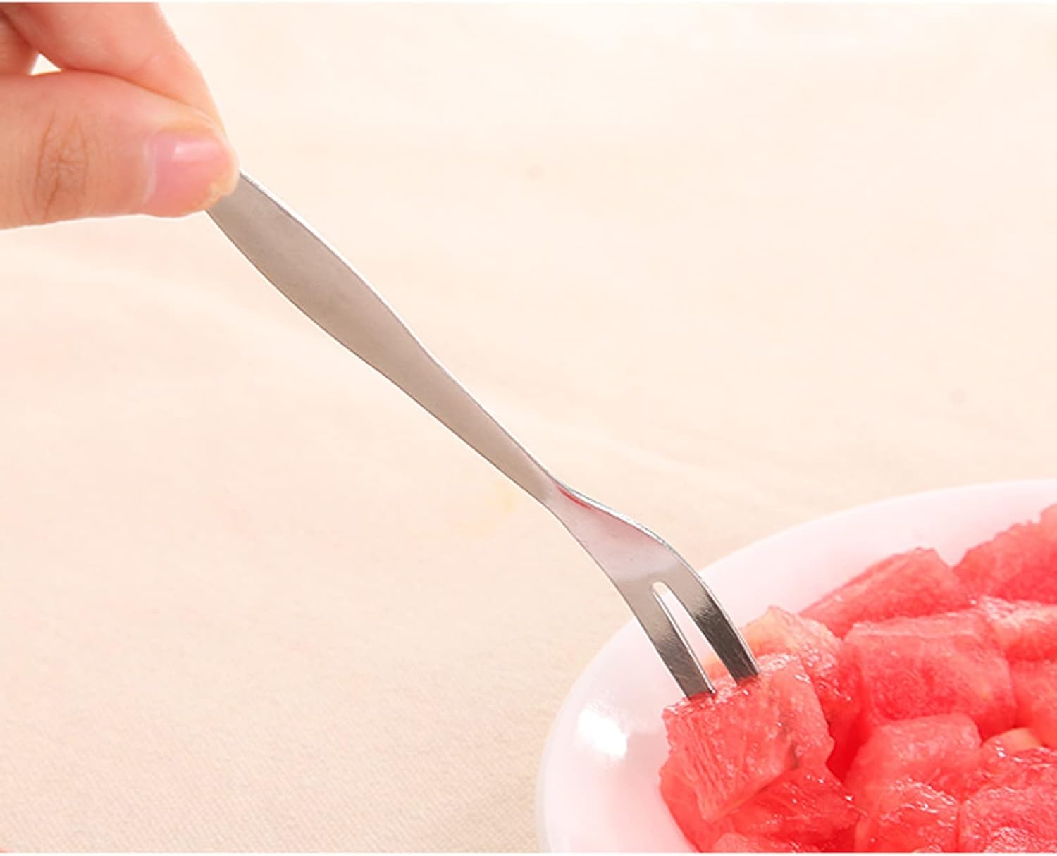 Dinner Forks Fruit Fork Stainless Steel Silver Two Tooth Fork Cake Dessert Fork Household Tableware Kitchen Accessories