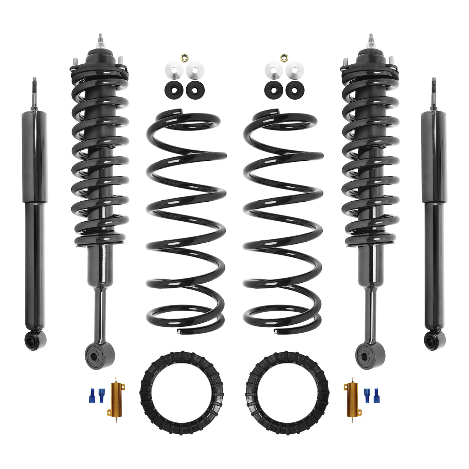 SUNCORE - Front & Rear Air Ride Suspension to Complete Struts & Coil Springs with Shocks Conversion Kit Replacement for 2003-2009 Lexus GX470