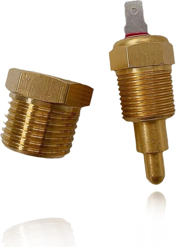 1 unidad Interruptor de temperatura del ventilador dorado, interruptor del ventilador de refrigeración Interruptor de temperatura ajustable de 200' - 185', interruptor del ventilador del radiador para ventilador de 10" 12" 14 "16" con tubería de 3/8".