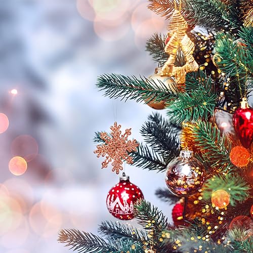 uxcell 24Pcs Red 1.18" Christmas Balls Ornaments Shatterproof Ornaments Hanging Baubles for Xmas Trees Wedding, Party Decorations - Image 4
