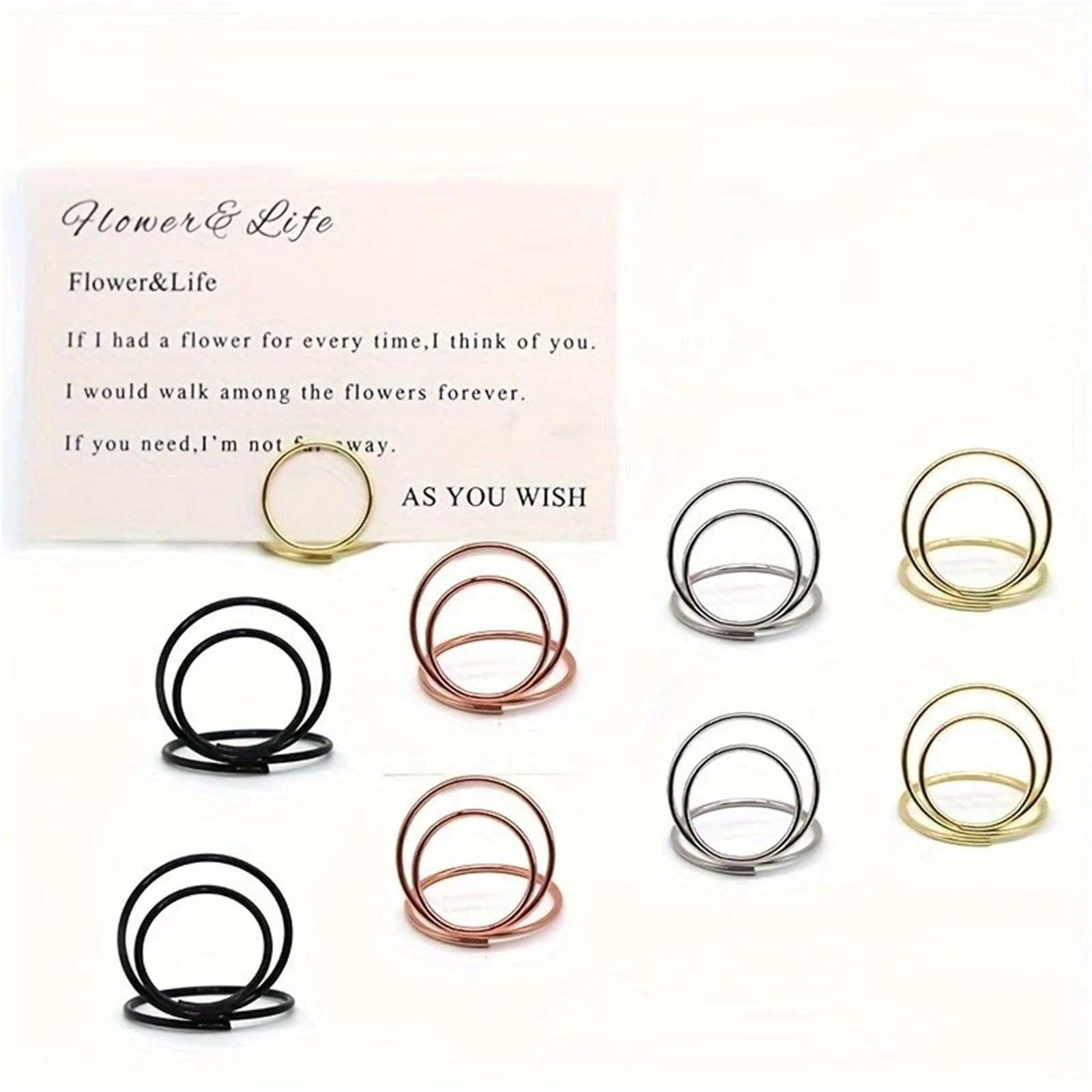 Memo-Clip-Halter, 50/120 Stück, kreative runde Kartenhalter für Restaurants, Tischnummern, Schreibtisch-Memo-Clip in goldener Nachricht für Tische, Laden, Etiketten, Büro, Hochzeit, Party