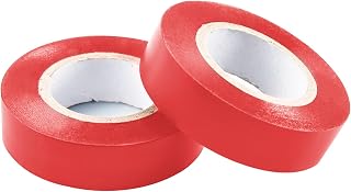 Red PVC Electrical Insulation Tape, Width 3/4", Length 66-ft, 2 Row, Indoor and Outdoor High Temperature Flame Retardant Resistance Electric Tape, Full Length 40-Meter