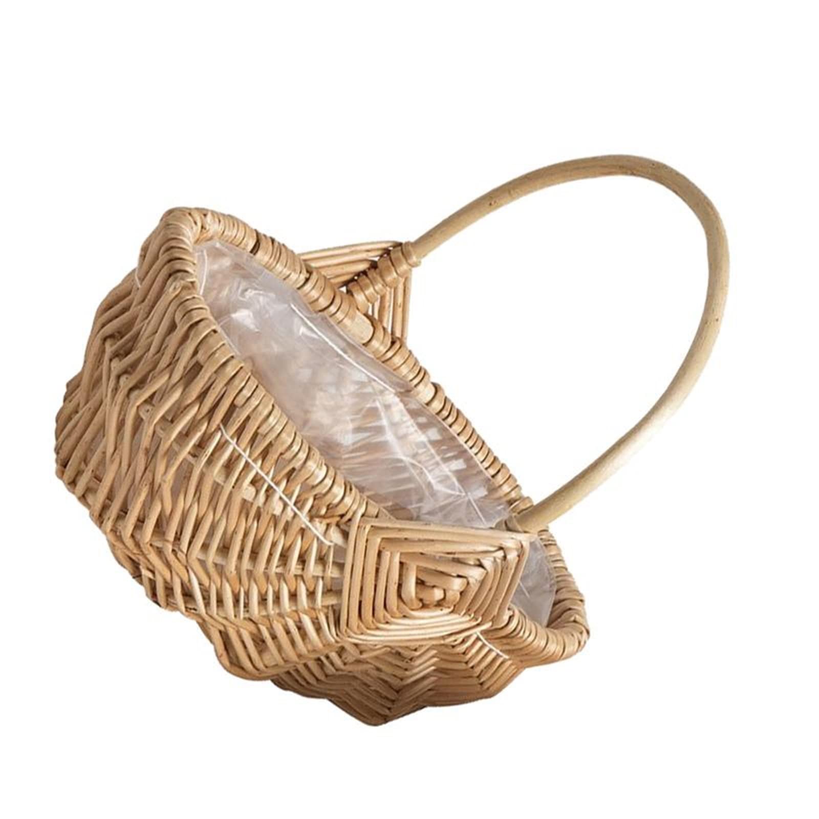 Cesta de Picnic Tejer a Mano Cesta de Madera Fruta Pan Cesta de Verduras Cesta de Huevos de Pascua Cesta de Regalo de Flores y Frutas de Mimbre