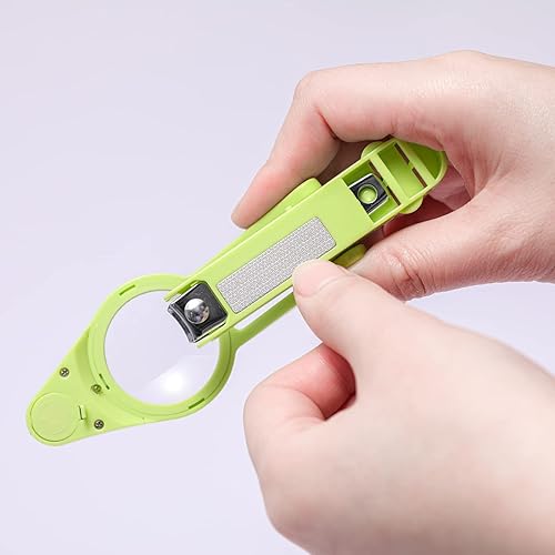 Miniatura 6 de Cortaúñas con lupa plegable y luz LED, cortaúñas con luz, cortaúñas iluminado, uñas de manos y pies, cuidado para personas mayores, mascotas y
