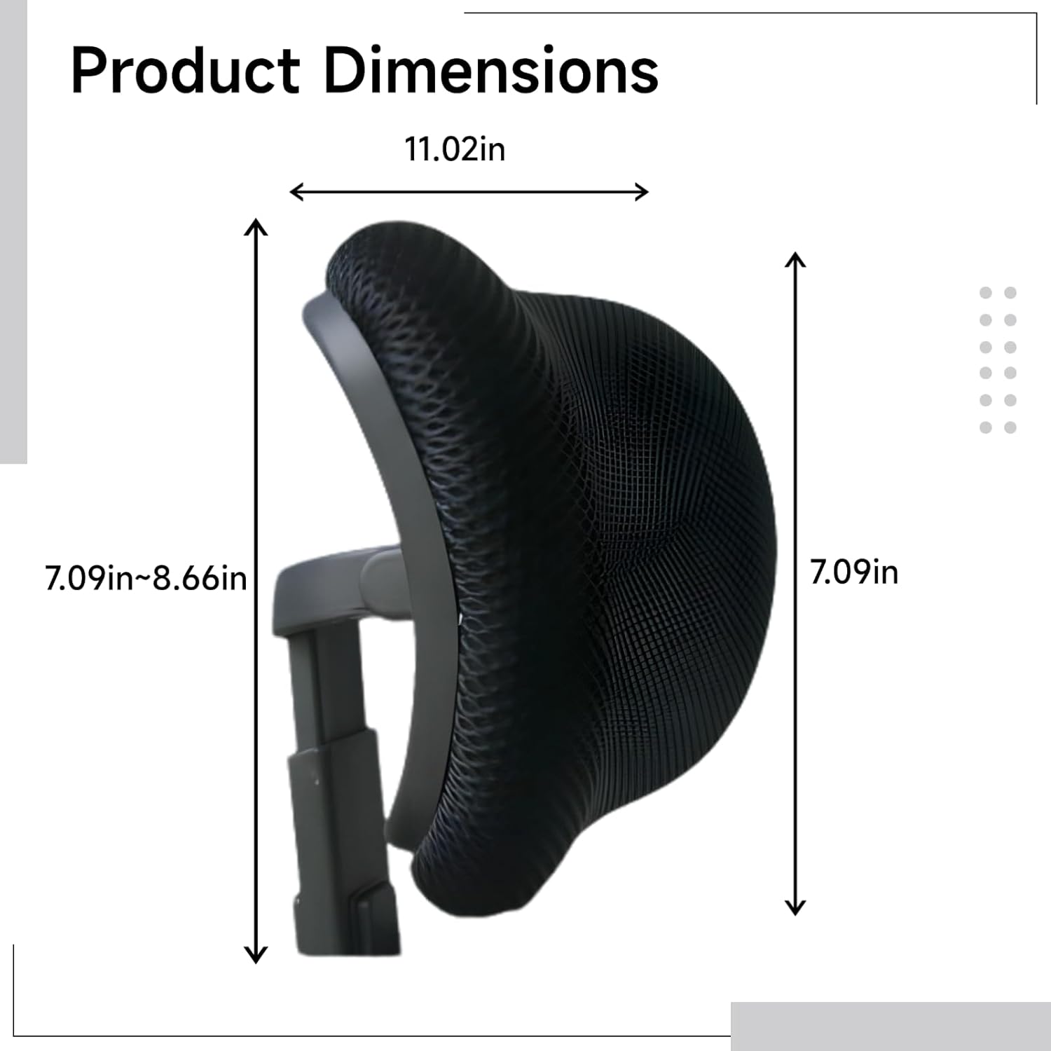 Ergonomic Office Chair Headrest, No Drilling Easy Install, Adjustable Desk Chair Neck Support, 11 X 7.1 in, Black