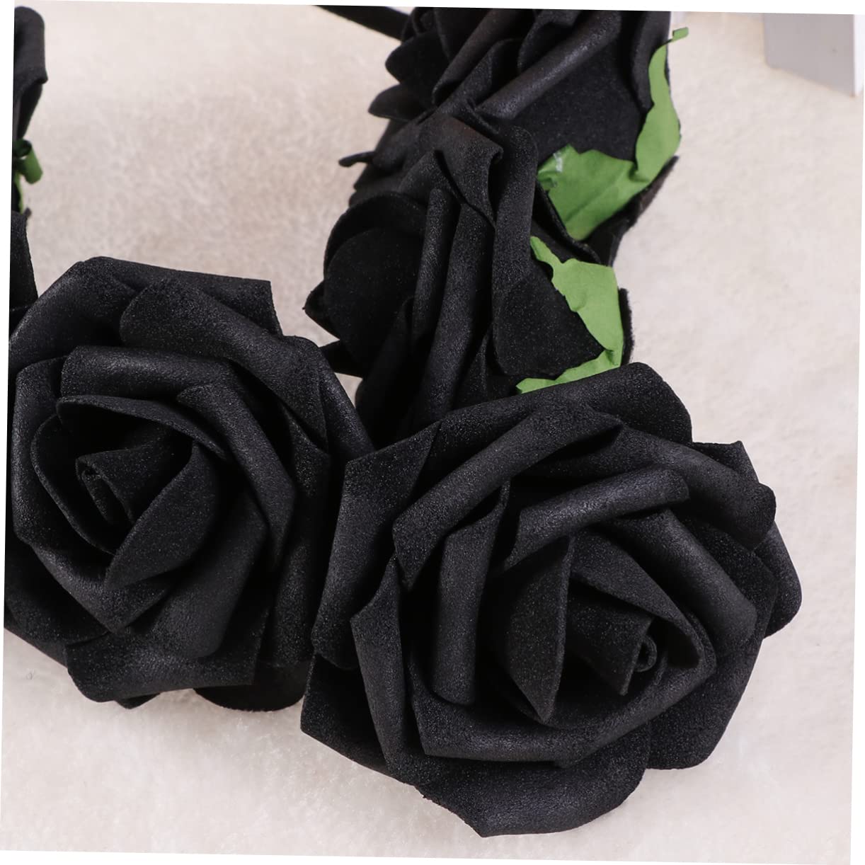 Couronne de Fleurs en Écume, Serrage-tête Rose Noir à Six Roses
