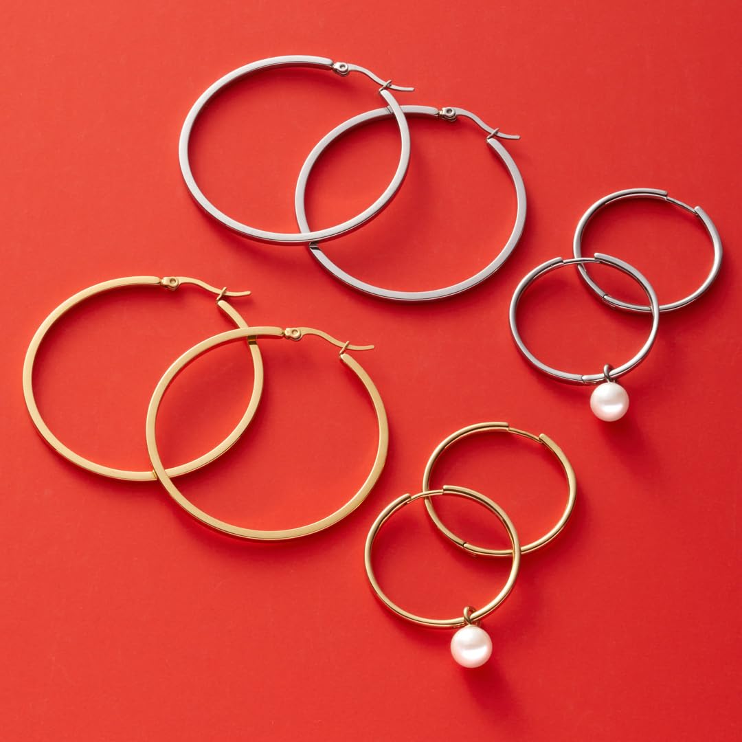 JEWELS BY LEONARDO Kreolen Beauty's Bravo 1 Paar • Ohr-Schmuck aus goldfarbenem Edelstahl • mittelgroße Hoop-Ringe • kombinierbar mit Beauty's Anhängern • Schmuck Geschenk für Frauen • 023574