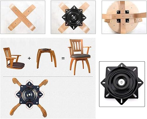 Miniatura 5 de Plutreas Taburete de bar resistente de repuesto giratorio para silla reclinable, taburete de bar placa giratoria (10 pulgadas)