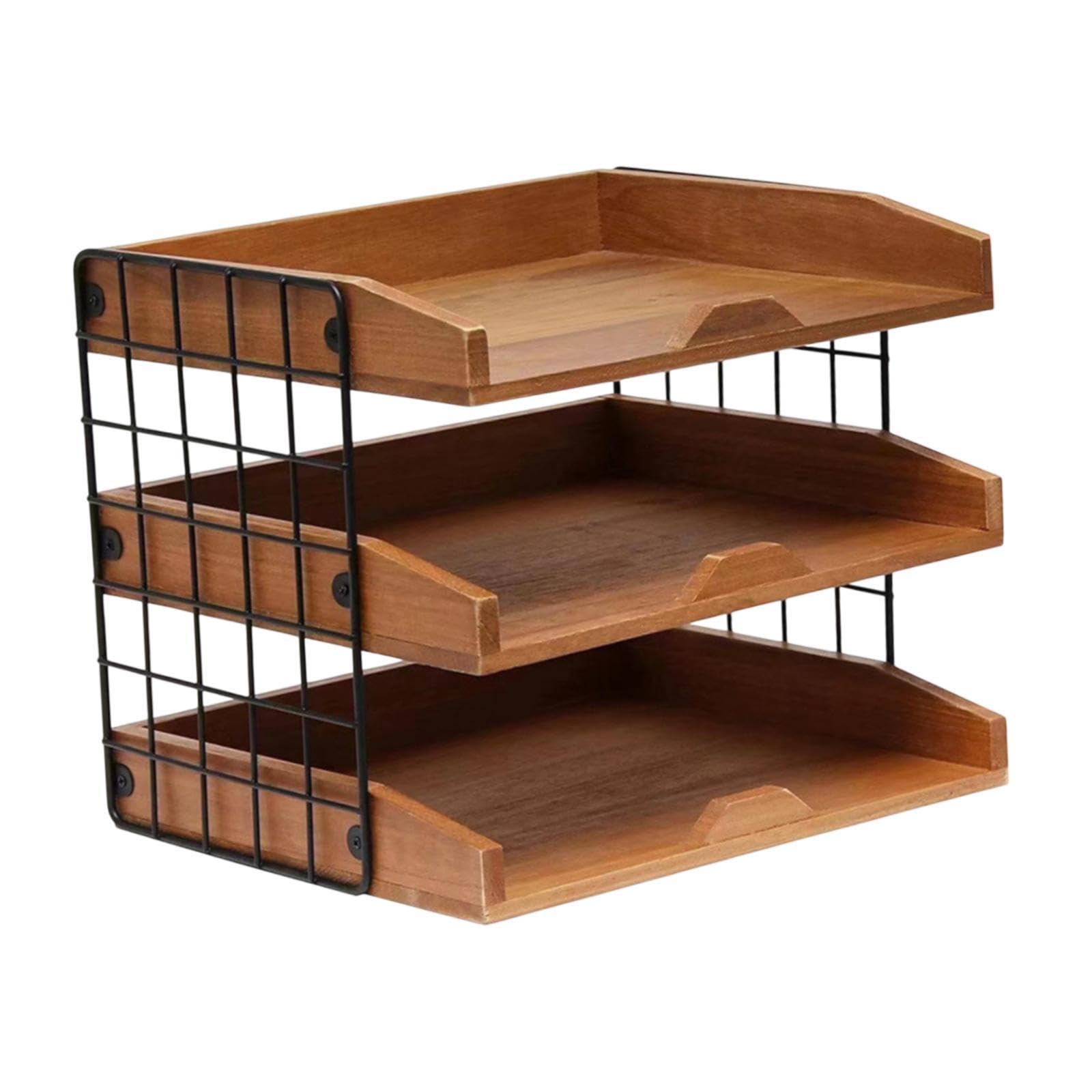 Organizzatore compatto a 3 livelli per vassoi portadocumenti, | archiviazione per scaffali, mantiene francobolli e articoli per ufficio accessibili e organizzati, scaffale per documenti,