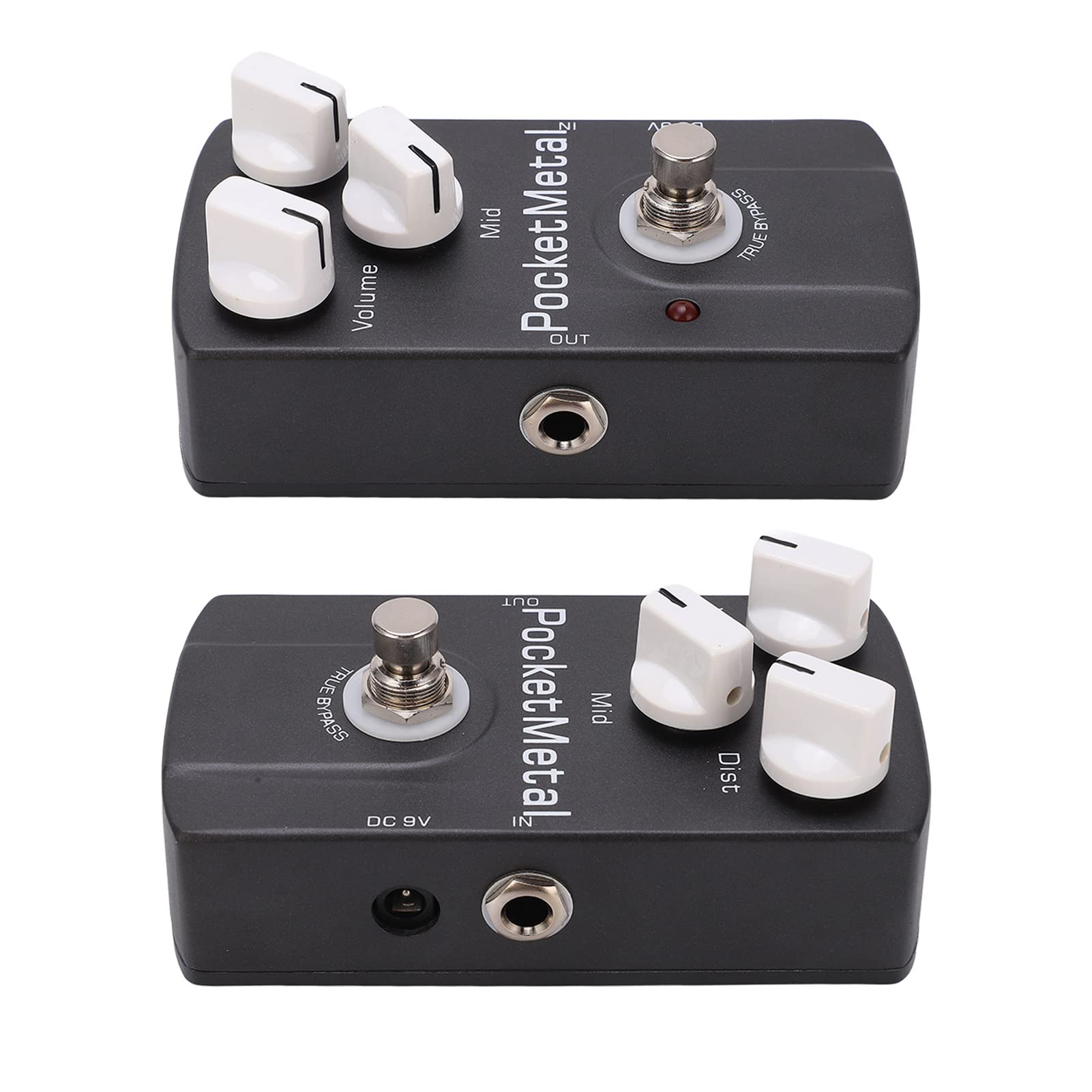 Pedale effetto per chitarra elettrica Metal Distortion True Bypass Compact Grey per chitarristi musicisti