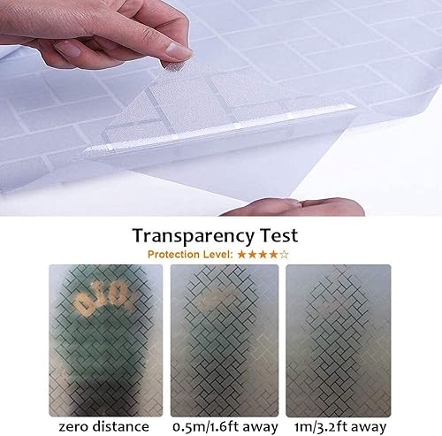 Miniatura 6 de LYCSIX66 Película de privacidad para ventana, sin pegamento, extraíble, estática, decorativa, esmerilada, 35.4 x 78.7 pulgadas