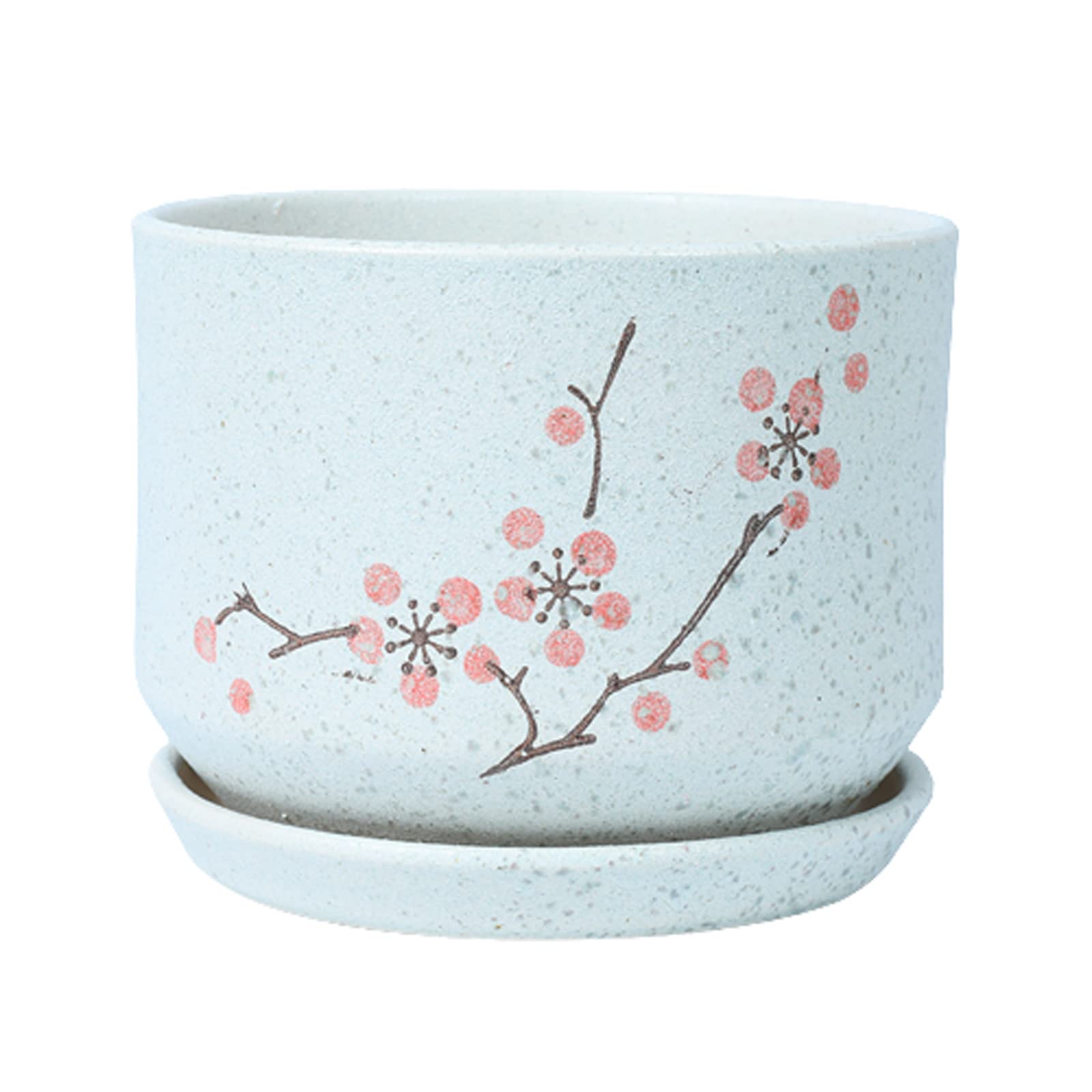 Pot de fleurs à motif de prune en céramique d'art style chinois