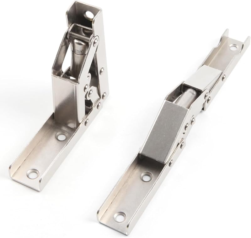 HBL' 4 Pack 90 Degree Folding Hinge Bracket for Pull Down Shelf, Cabinet Drawers, Attic Door or DIY Projects