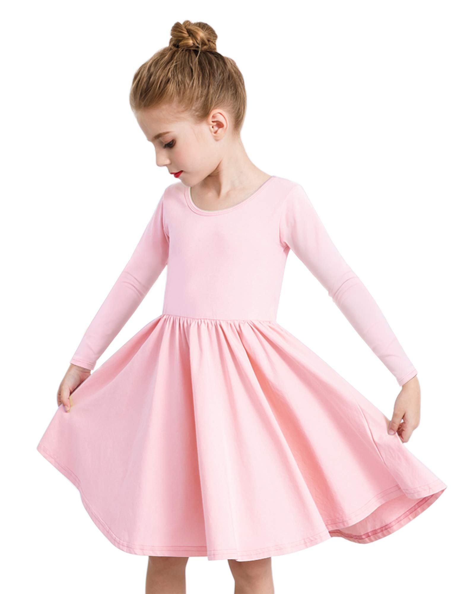 STELLEGirls Cold Shoulder Short Sleeve Summer Casual Loose Shift Shirt Dress for School Party 3-12 Years