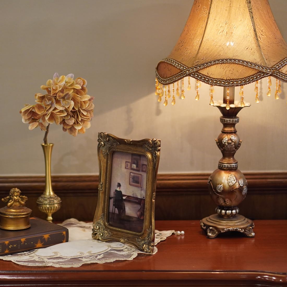 SIKOO Vintage Picture Frame Antique Ornate Photo Frame Tabletop