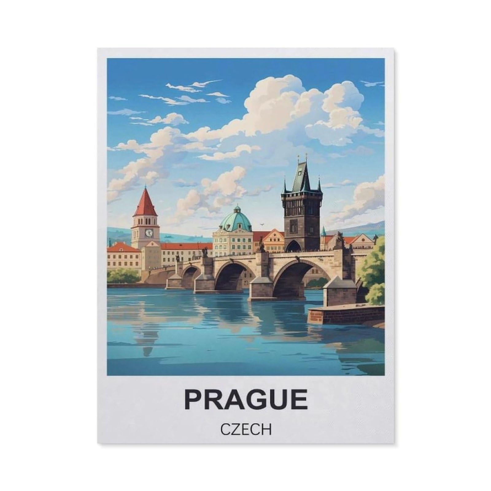 BEAYODKP Diamond Painting，Prague Czech,Round Full Drill Acrylic Embroidery Cross Stitch Arts Craft Canvas Supply for Home Wall Decor Adults and Kids（50 x 60 cm/19.68 x 23.62 inches）-CA10