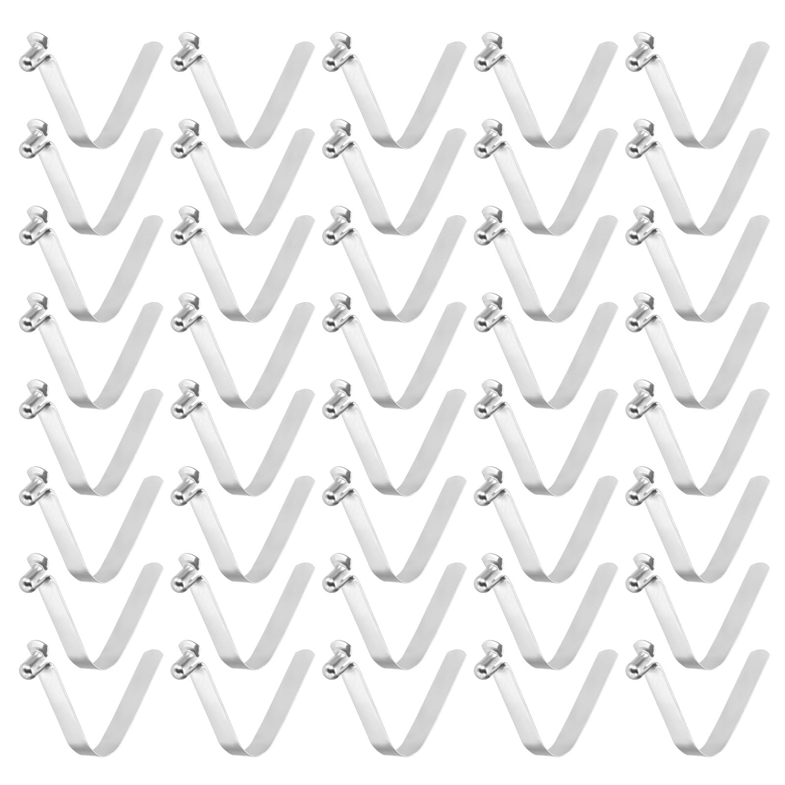 sourcing map 40pcs Single Button Kayak Paddle Snap Spring Clip 6x10x47mm 65Mn Spring Steel V-Shaped Hollow Lift Telescopic Locking Tube Pole Clips for Tent Umbrella Camping