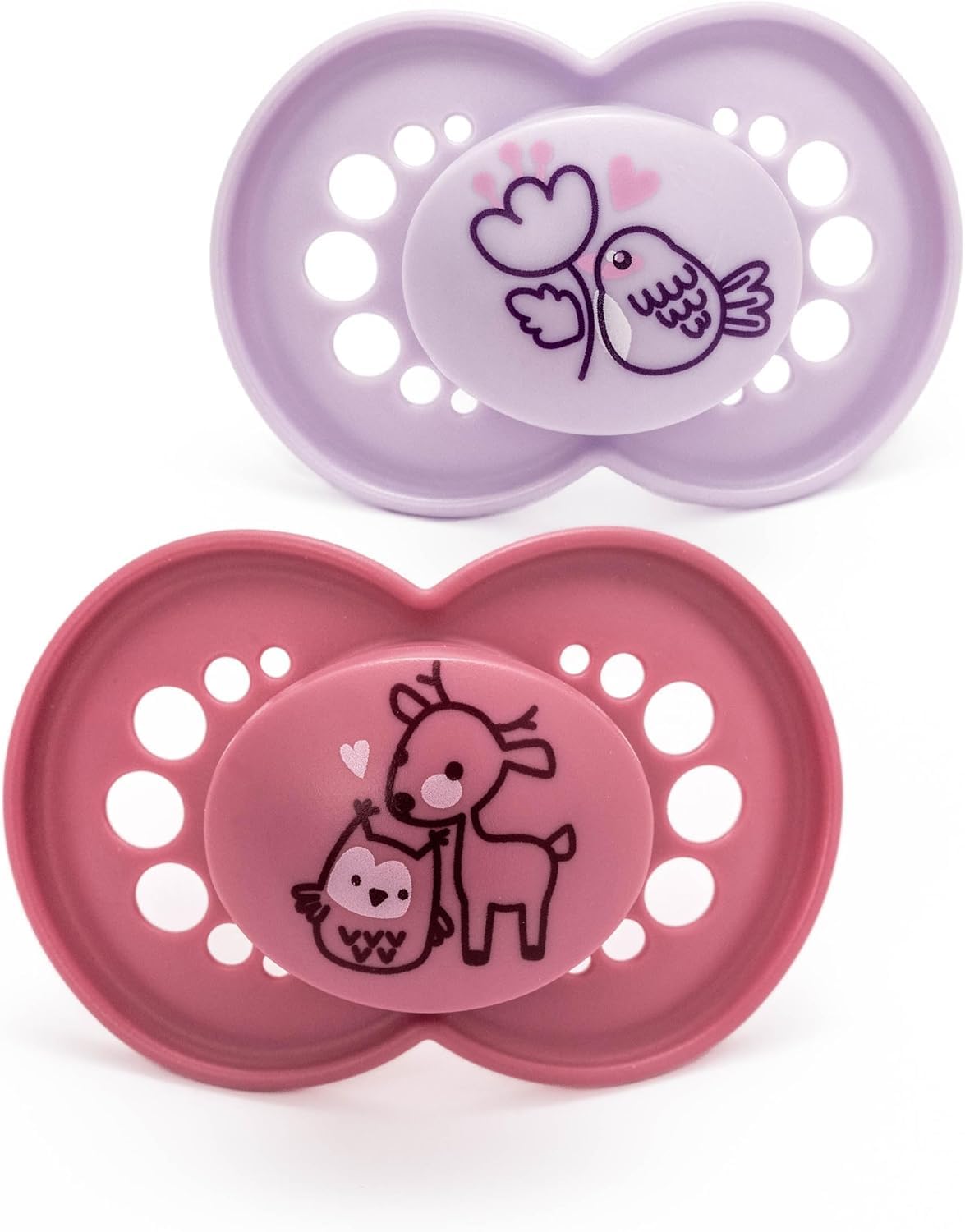 MAM Original Dummies, 18-36M, 2 Pack, Orthodontic Design, Pink