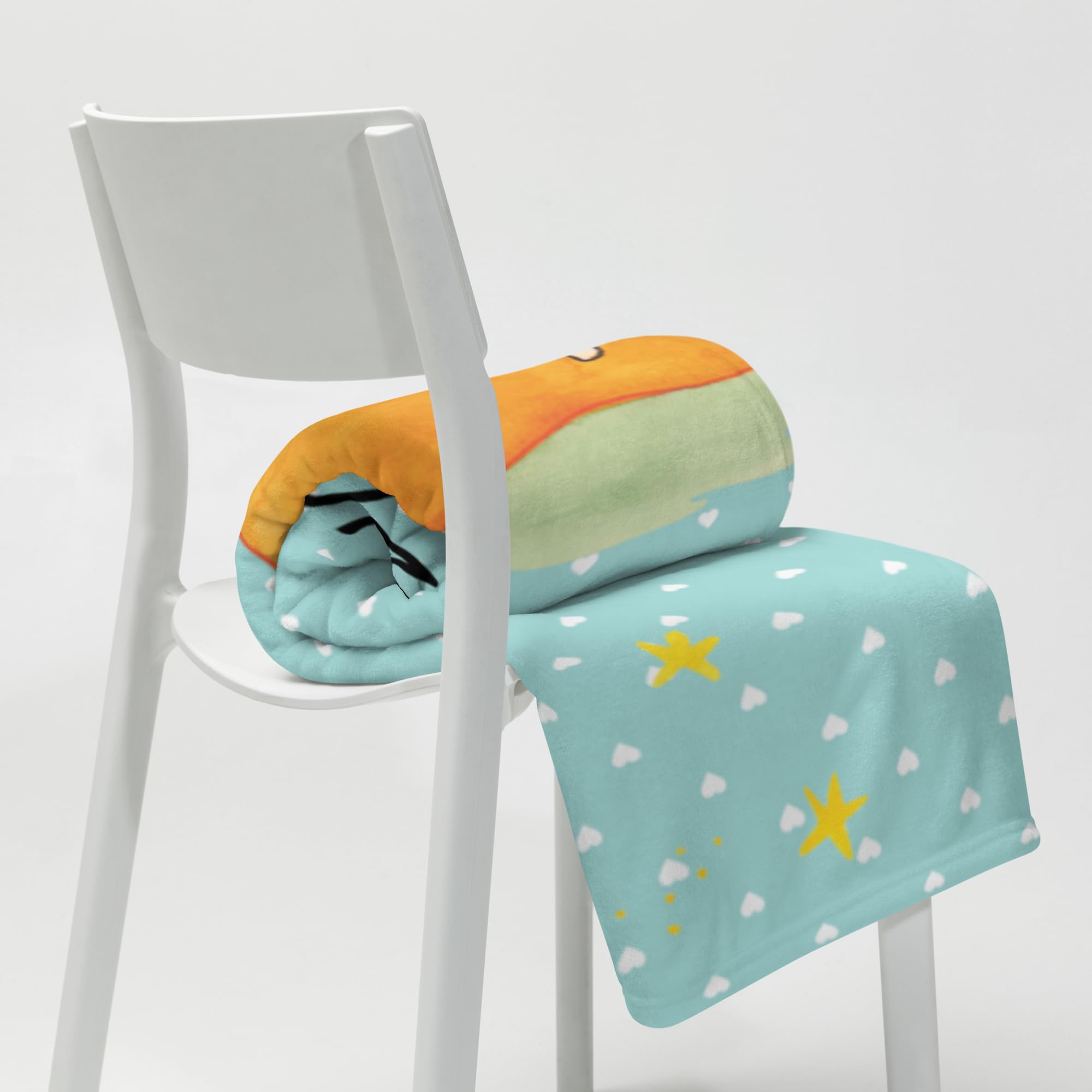 Mr. & Mrs. Panda Personalisierbare Kuscheldecke Fuchs Sterne - Personalisierte Geschenke, mit Namen, Optimistisch, personalisiert, Decke, Mond, Hoffnung, Romantik, Positiv