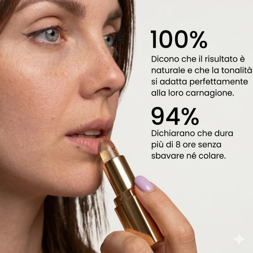 Nymevia - Rossetto che si adatta al pH, 24 ore di tenuta, trasparente, idratante,per donne di ogni tipo di pelle