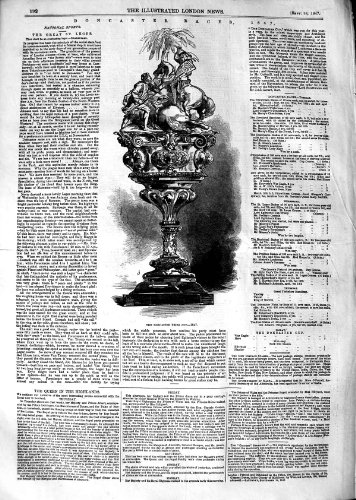 IMPRESSION 1847 DE SPORT PROFESSIONNEL DE TASSE DE RACES DE CHEVAL DE DONCASTER VIEILLE IMPRESSION 1847 DE SPORT PROFESSIONNEL DE TASSE DE RACES DE CHEVAL DE DONCASTER VIEILLE