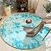 YQZS Moquette di Peluche,Fluffy Moquette Moquette Rotonda soffice Tappeto Soggiorno Robusta Area in Peluche Moquette soffice casa Camera da Letto Tappeto,Vibrante Blu,120 * 120 cm (Rotonda)