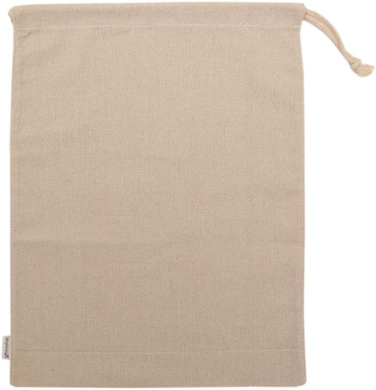 Cotton/Linen Blend 14- by 17-1/2-inch Muslin Produce Bags with Drawstring, 6-Pack