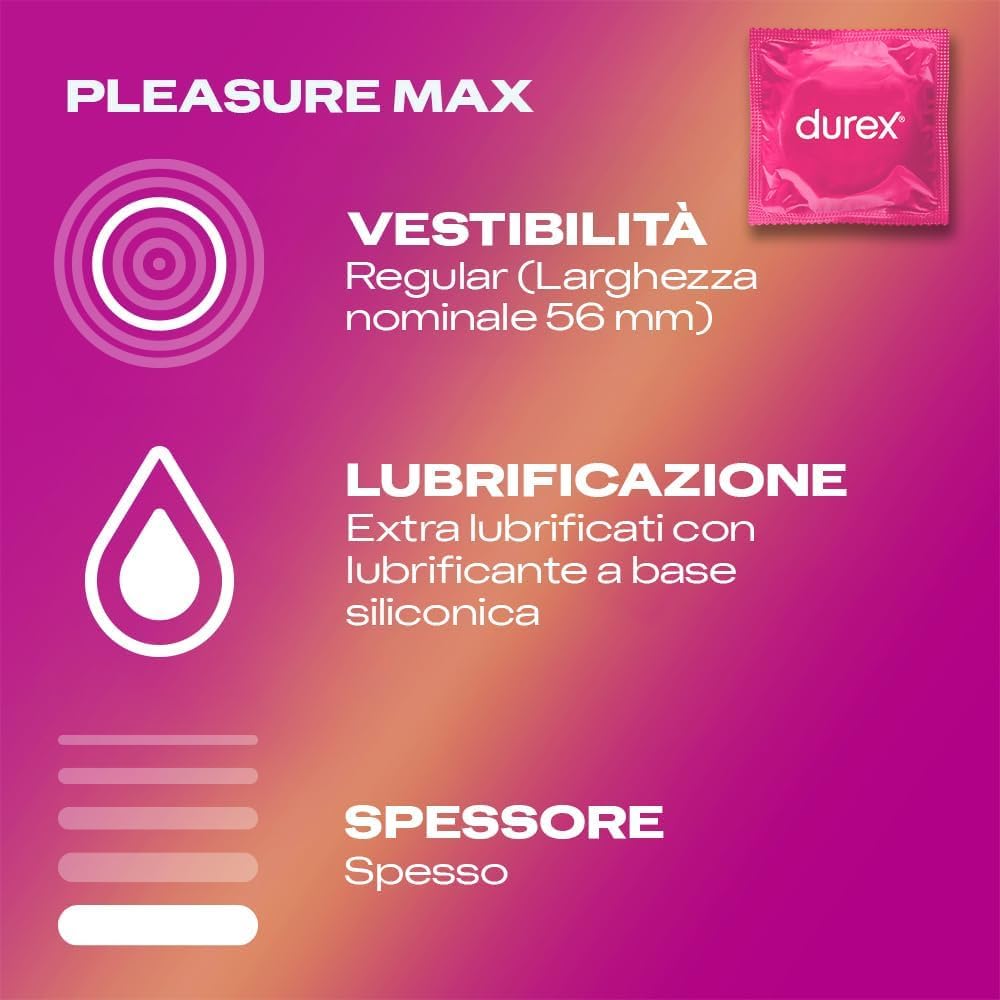 Durex Fun Explosion Mix di Preservativi Sottili, Con Rilievi e Nervature e Aromatizzati alla Fragola, 40 Profilattici, Esclusiva Online