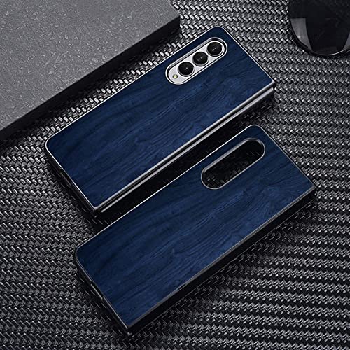 Coque Samsung Z Fold 4 housse cuir motif bois pour Galaxy zfold3