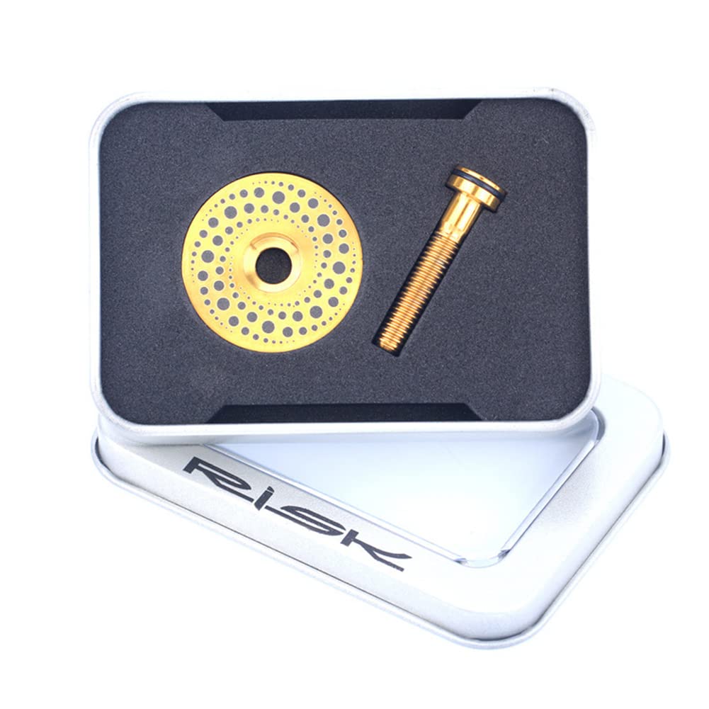 DONGKER Tappo Superiore Cuffia Bici,Copertura Cuffie Bicicletta In Lega Titanio Con Bulloni Per MTB Bici Da Strada - Foto 4