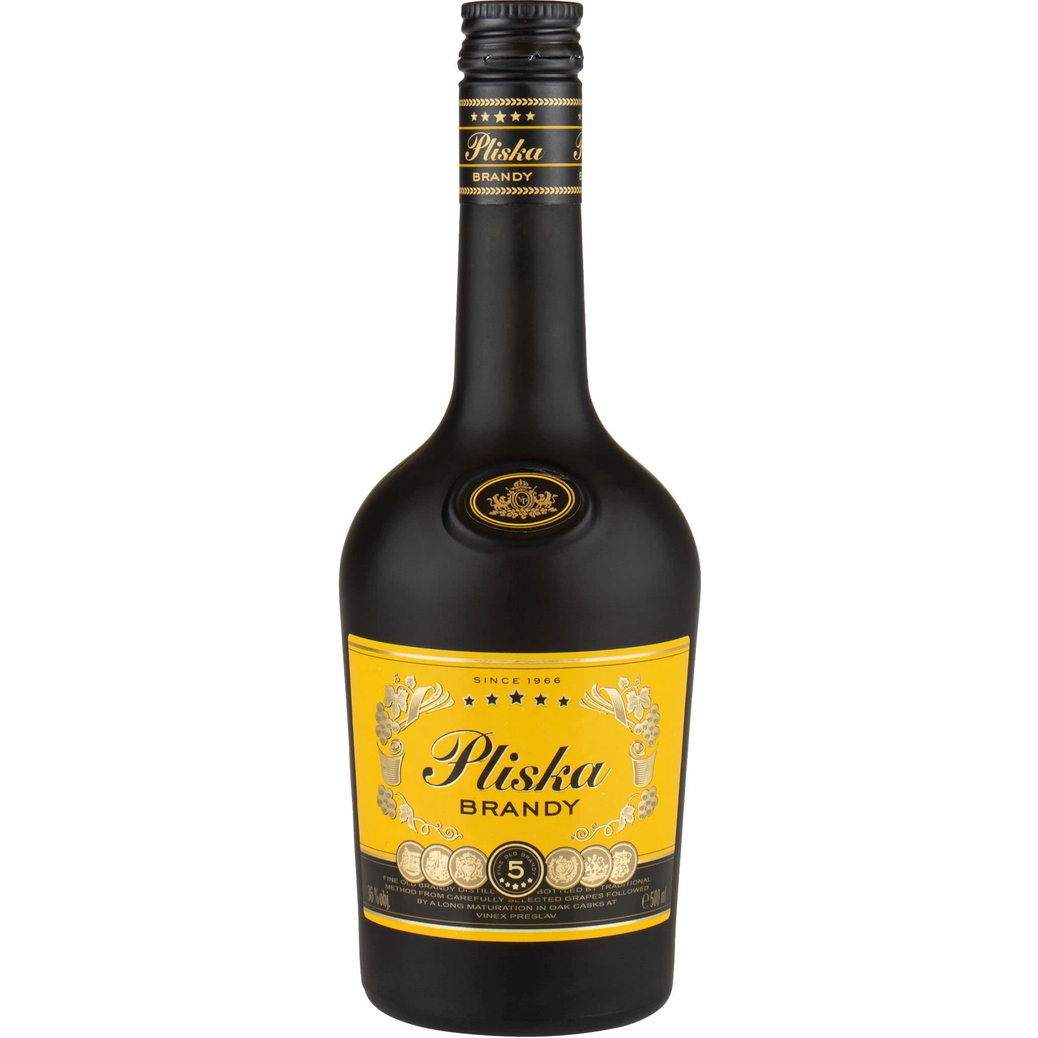 Brandy Pliska 5YO 0,5L | Brandy |500 ml | 36% Alkohol | Pliska | Geschenkidee | 18+