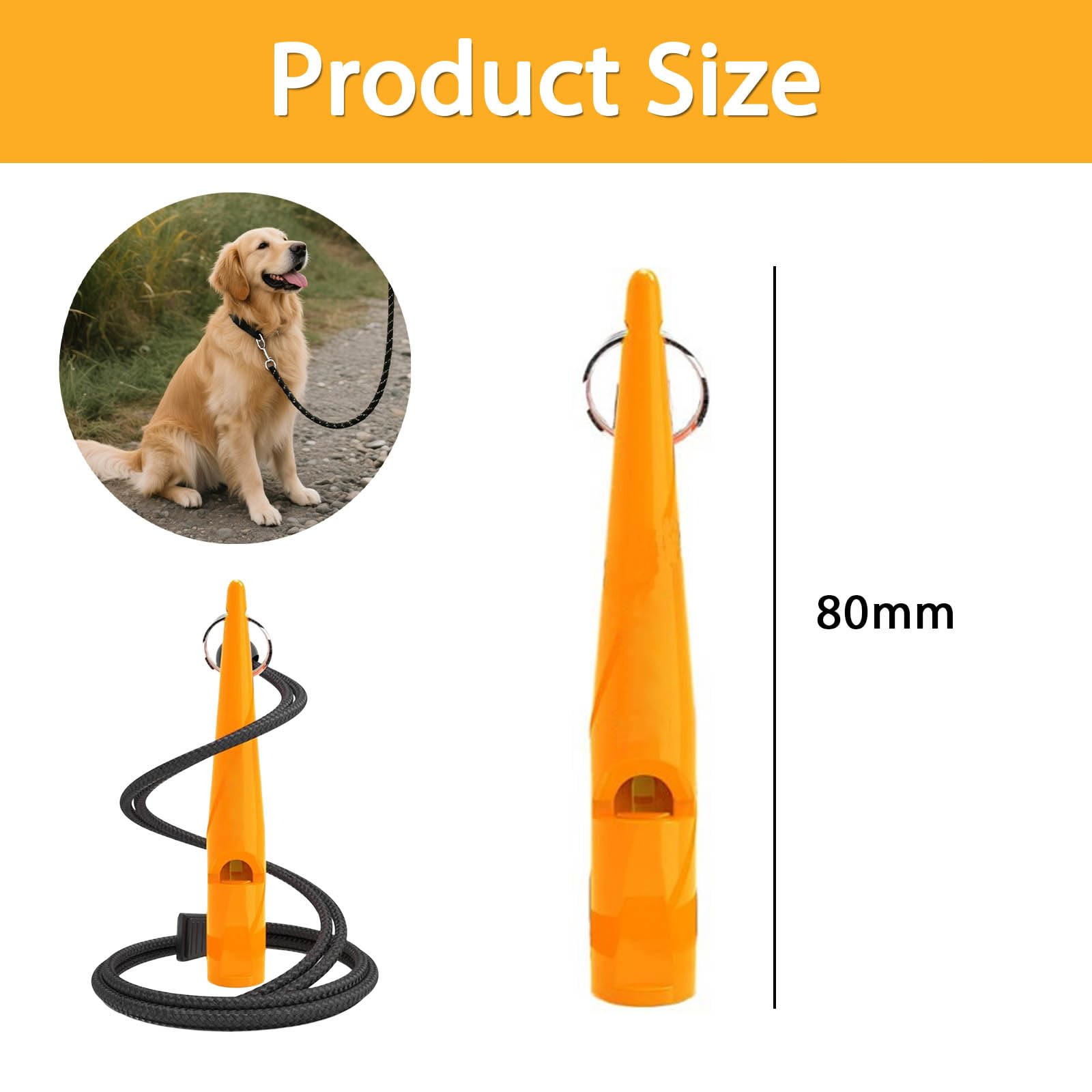 1 Pc 211.5 Dog Whistle with Whistle Band Red, Orange-red - Image 2