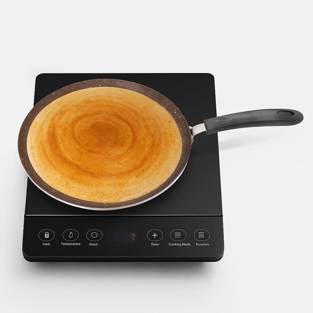 DBY Dosa Pan Tava Griddle Induction Base Non-Stick Dosa Tawa Indian Style Nonstick Round Griddle Cookware pan Concave Paratha Roti Chapati Tawa Crepe Pan Skillet Pancake