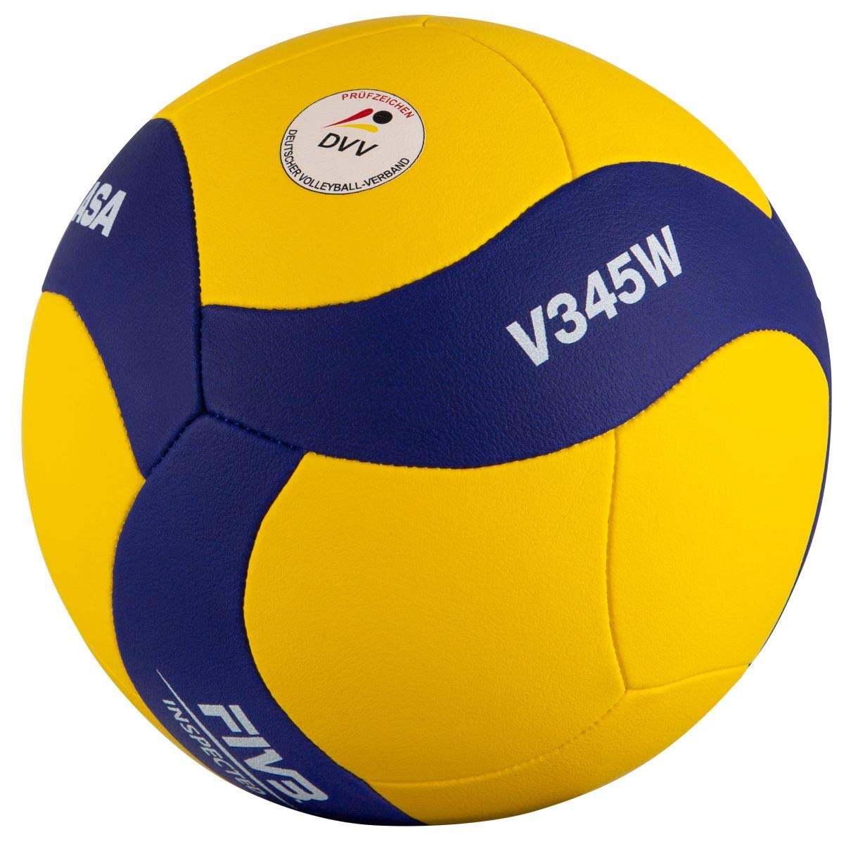 MIKASA W345W Ballon de Volleyball Bleu/Jaune Bleu/Jaune