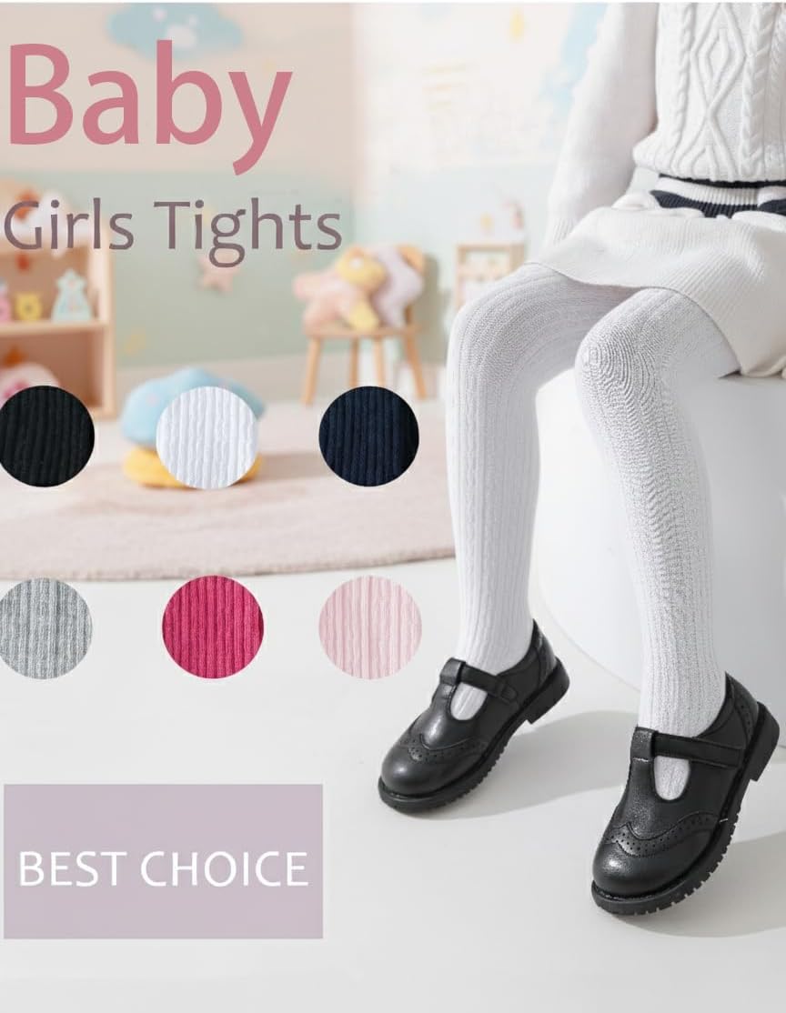 Baby Girls Tights Thick Cable Knit Tight Solid Footed Winter Warm Leggings