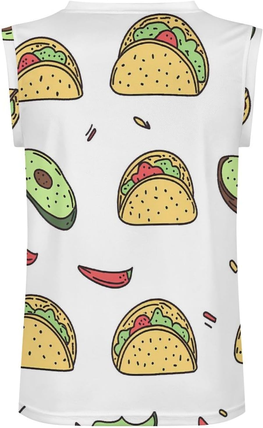 Avocado Tacoes Peppers Men's V-Neck Basketball Tank Top Sleeveless Workout Tank Shirts Gym Fitness Tees Vest