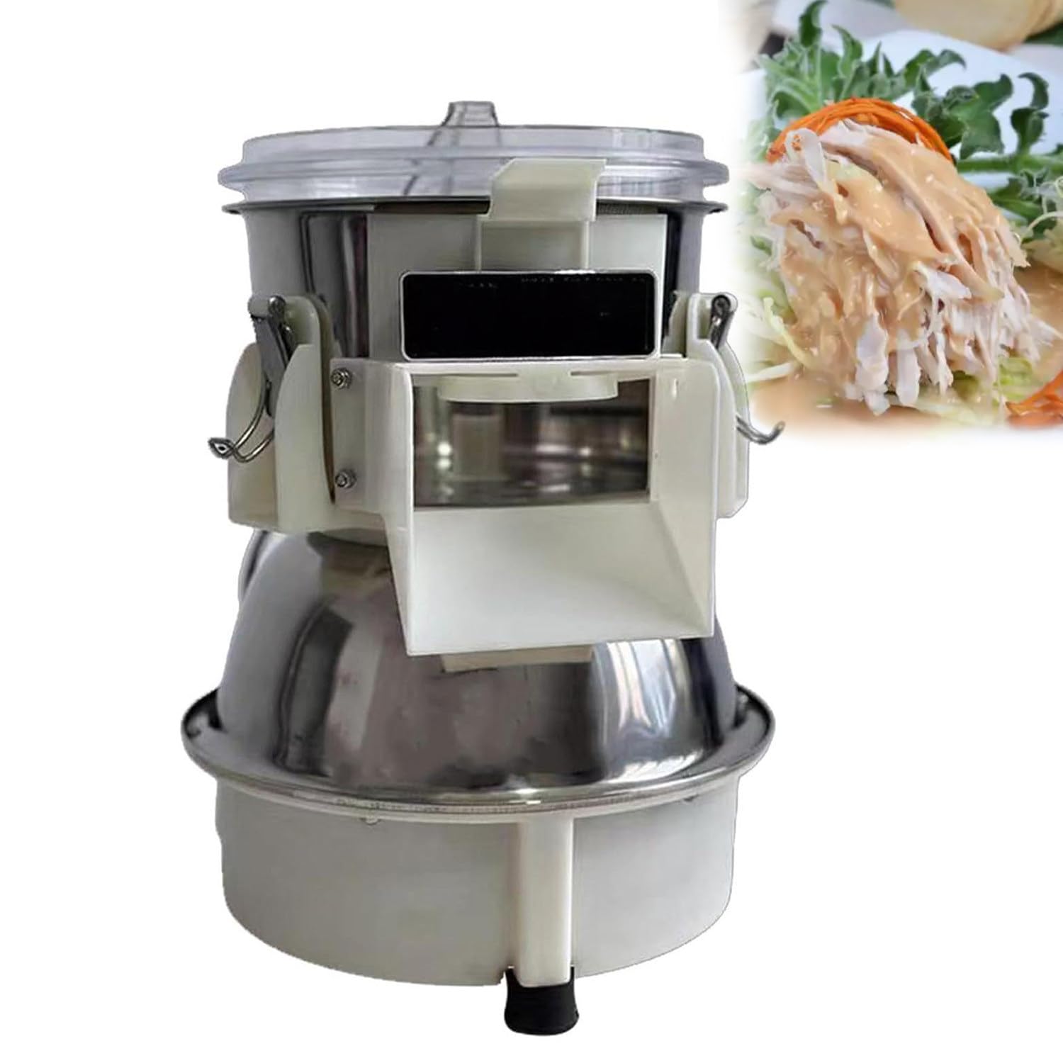 ZenHailure 180w Commercial Electric Chicken Shredder,Heavy Duty Pulled Chicken Chopper with Durable Stainless Steel Blades,40kg/H High Output,Removable Food Chamber for Shredding Cooked Chicken