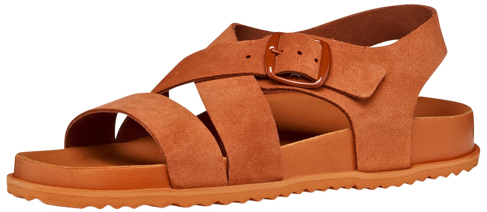 Geox Women's D Sandybed B Flat Sandal, Brick, 38 EU