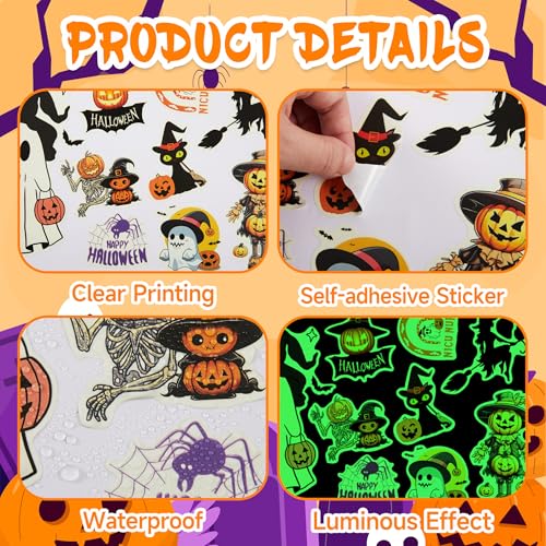 Stickers de pared de Halloween que brillan en la oscuridad miniatura 6