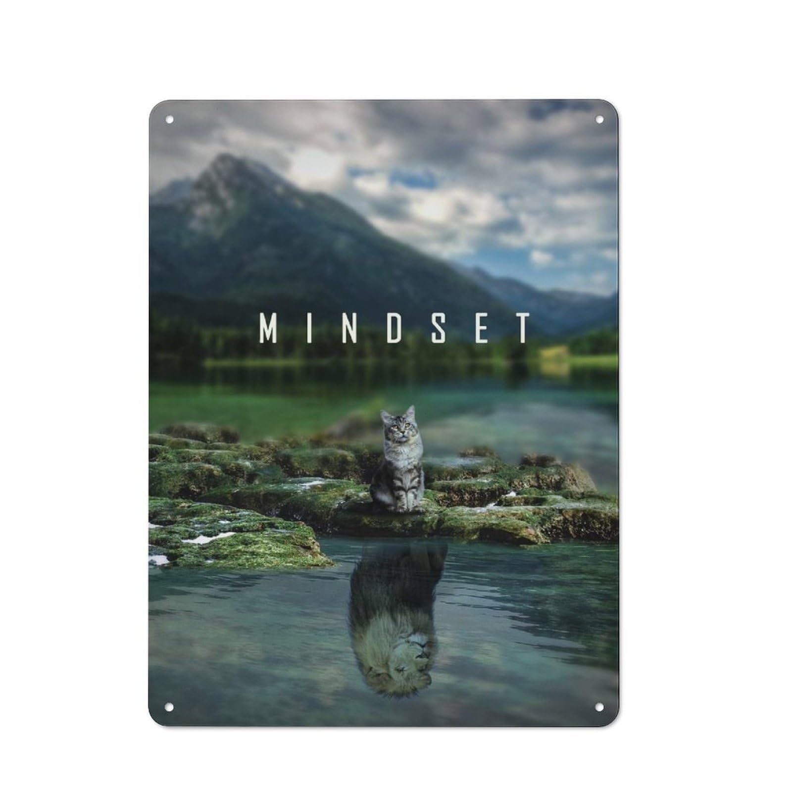Junmoney Style-2 Tin Wall Plaque 40X30cm With Mindset Is Everything For Living Room Or Hallway, For Vintage Wall Decor Fans, For Themed Room Decoration