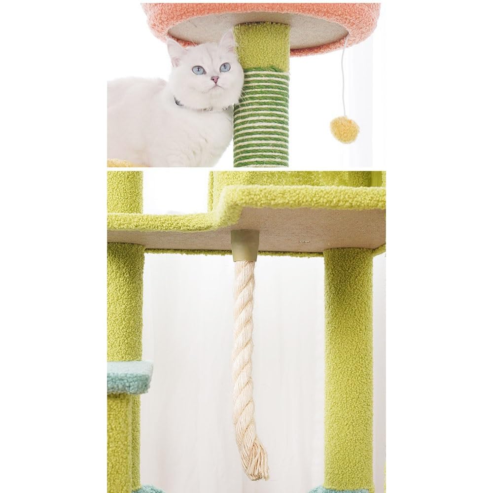 Muebles para Gatos Árbol for Gatos de Varios Niveles, Poste rascador for, Hamaca, Pelota Colgante, Juguete, apartamento semicerrado for(Pequeño)