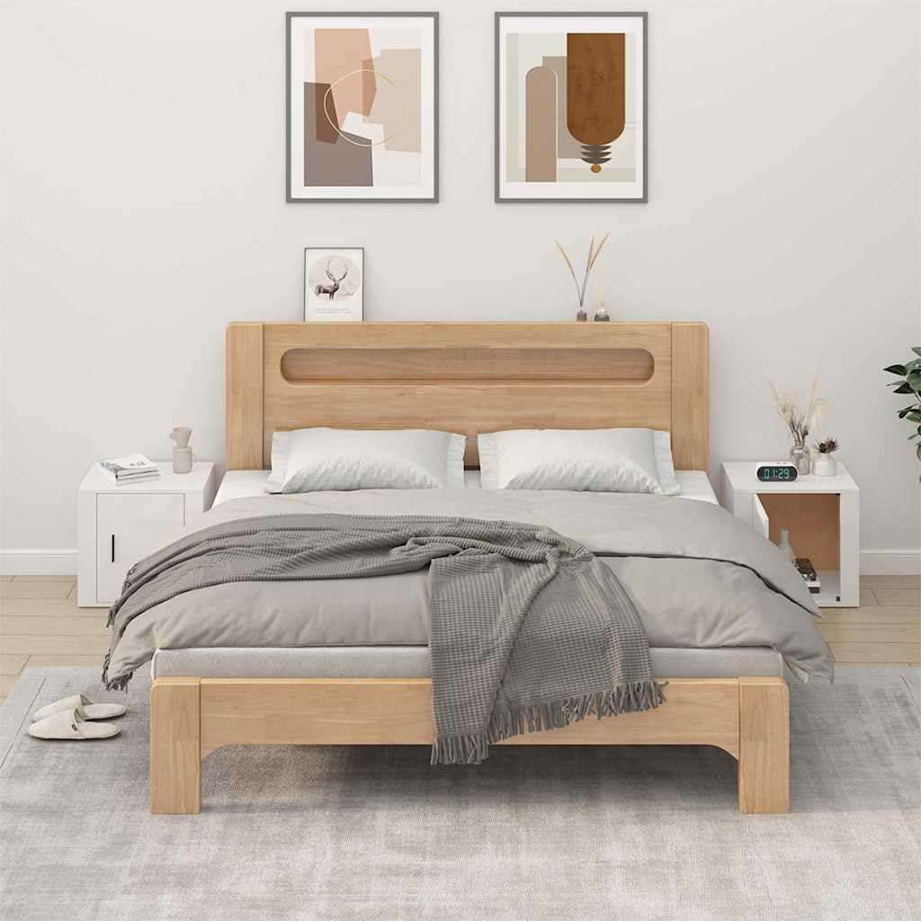 2 comodini in legno bianco lucido, 50 x 39 x 47 cm, con vano portaoggetti, cassetti e piano superiore stabile, per camera da letto, ufficio, corridoio e casa