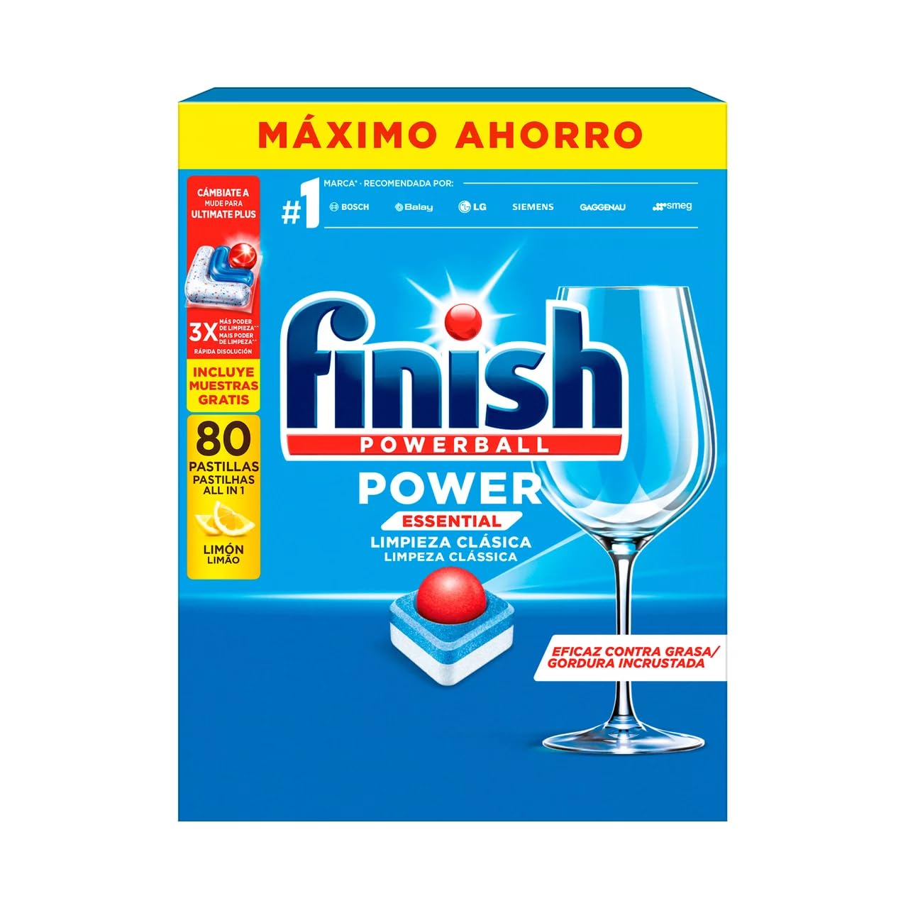 Lot de 3 tablettes de liquide vaisselle tout en 1 parfum citron 1280 g