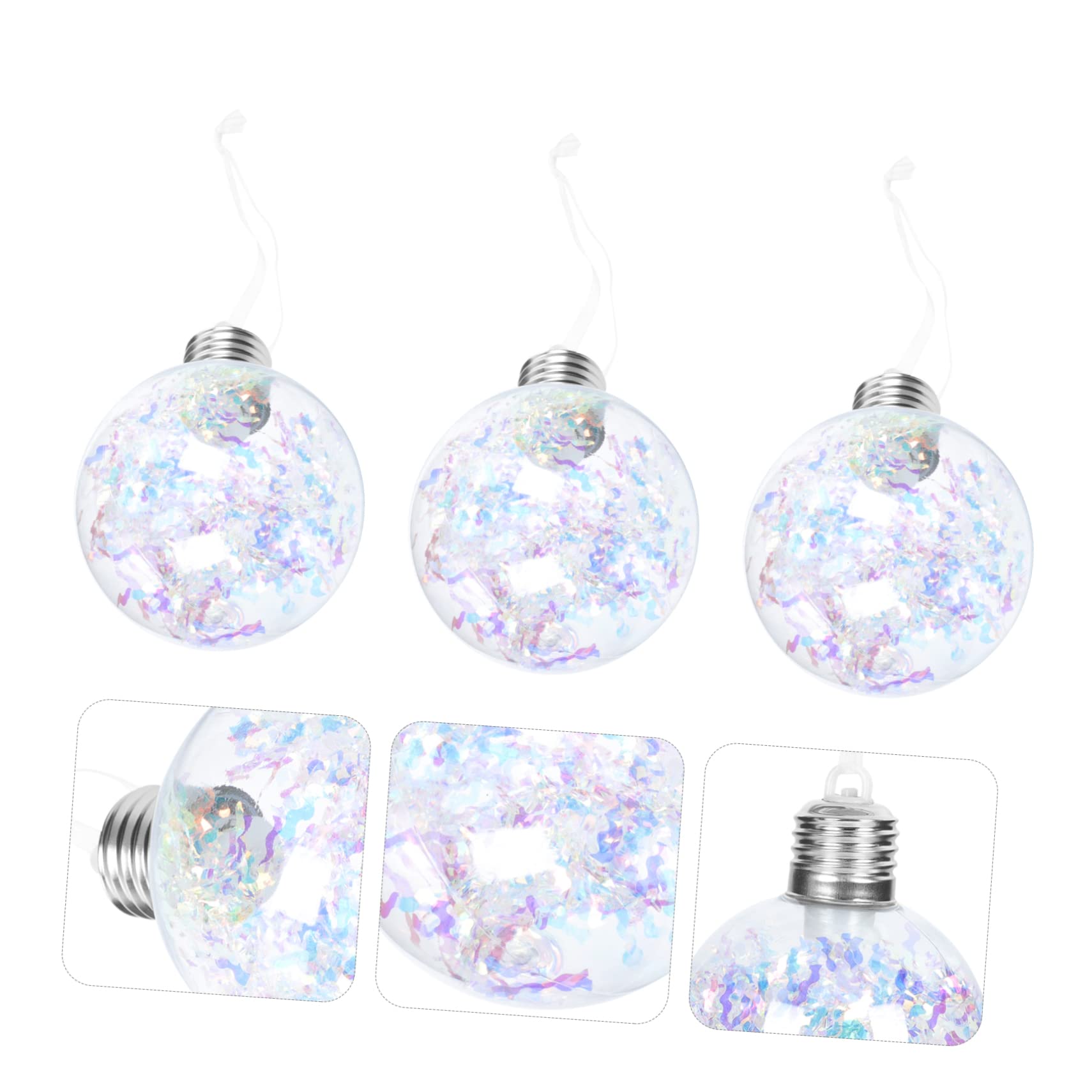 TOPBATHY 4 Sätze Weihnachtskugellichter Christbaumschmuck Weihnachtskugeln Dekorationen Weihnachtsdeko Fairy Lights Weihnachtsversorgung Dekoration Für Weihnachtsfeiern Plastik 3 Stück * 4