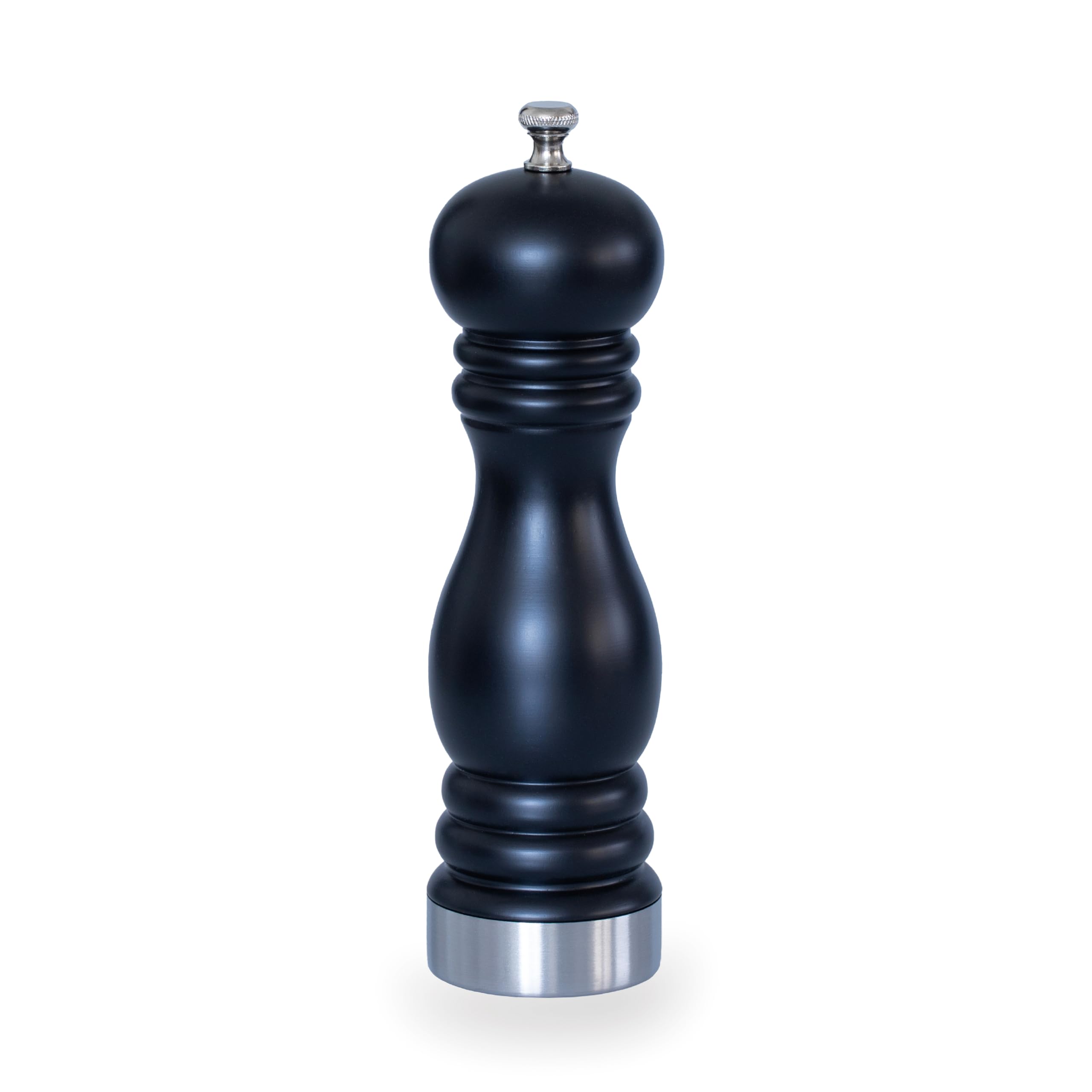 Moulin noir Lacor 64520 en bois d'hévéa de 20 cm avec meule en céramique pour sel et poivre
